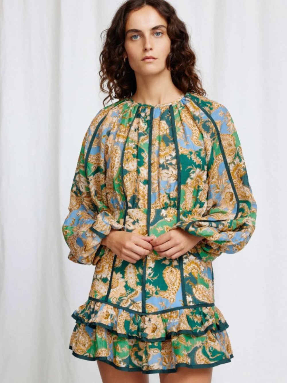 NWOT Significant Other Flynn Mini Dress in Teal Paisley - size 2